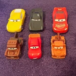 Lot of plastic Disney Cars, Lightning McQueen and Friends